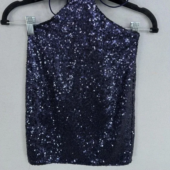 HELLO MOLLY Wanna Know How You Feel Sequin Dress Womens XS Navy Party Dressy - Picture 4 of 15